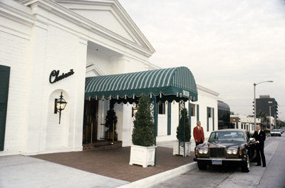 Chasen's Restaurant (photographer Wallace Seawell stepping out of car)
