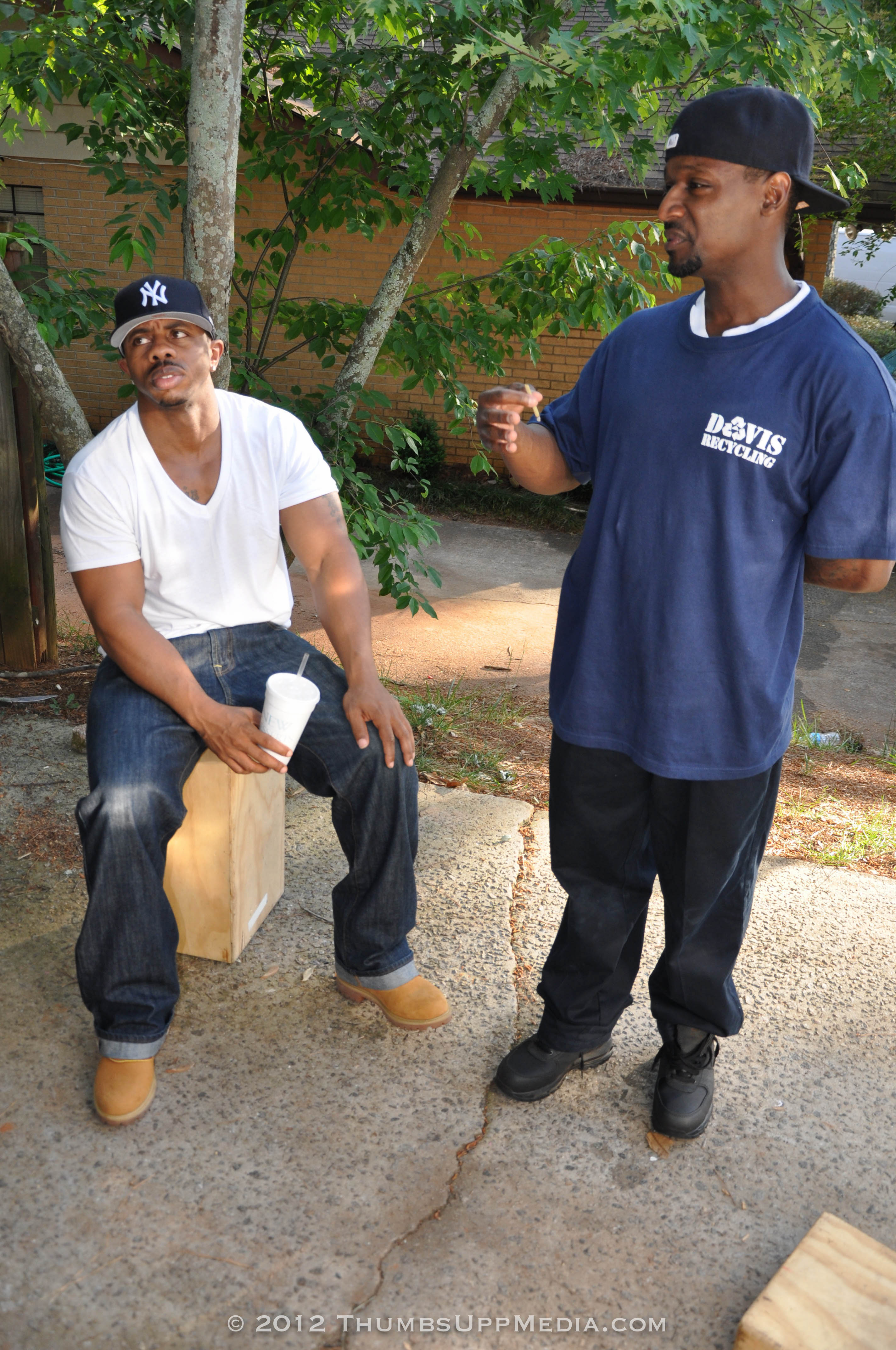 Usman Sharif and Bryant Pearson on the set of Criminal Behavior.