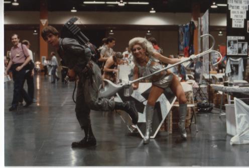 1984 World Sci-Fi Con Hall Costume seen in LA Times and Anaheim Bulletin (photo w/ Angelique Pettyjohn)