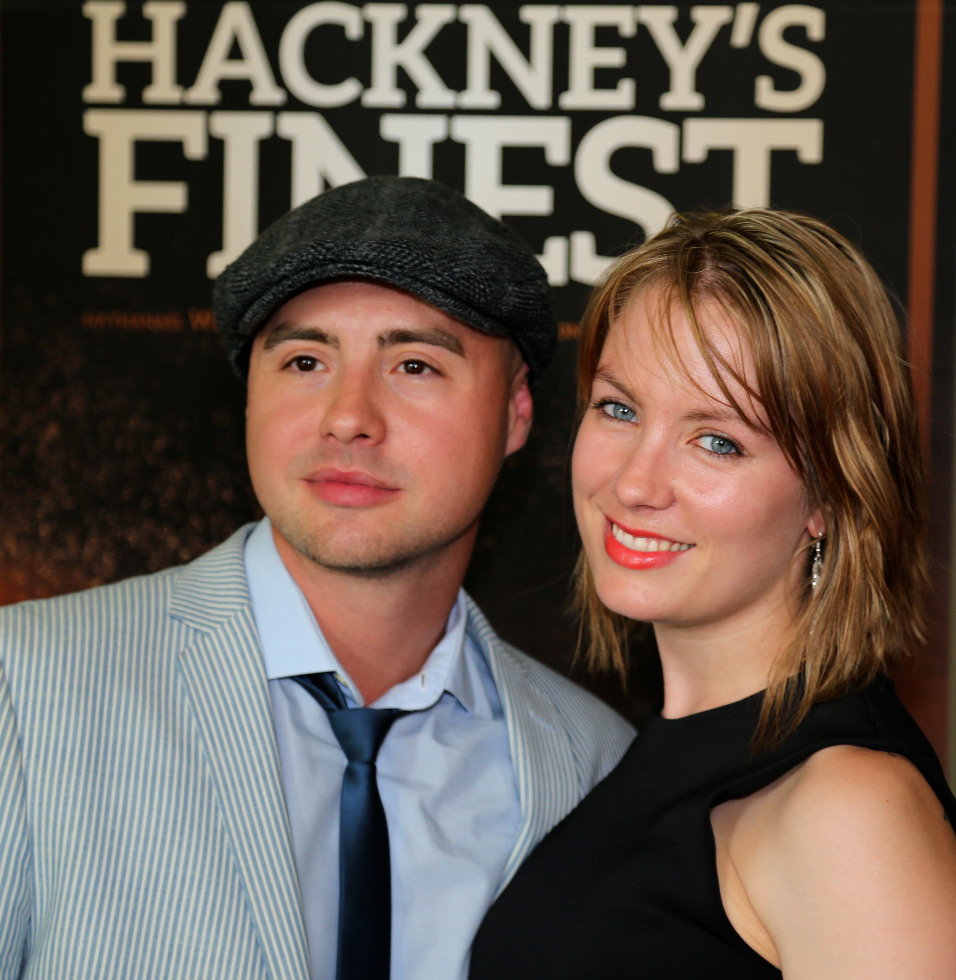 Nate Wiseman and Kat Gellin at the Hackney's Finest premier summer 2014