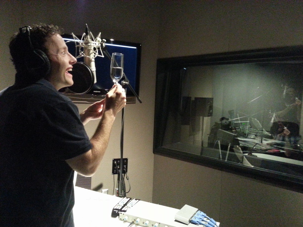 Professional Voice Artist Dave McRae in studio.