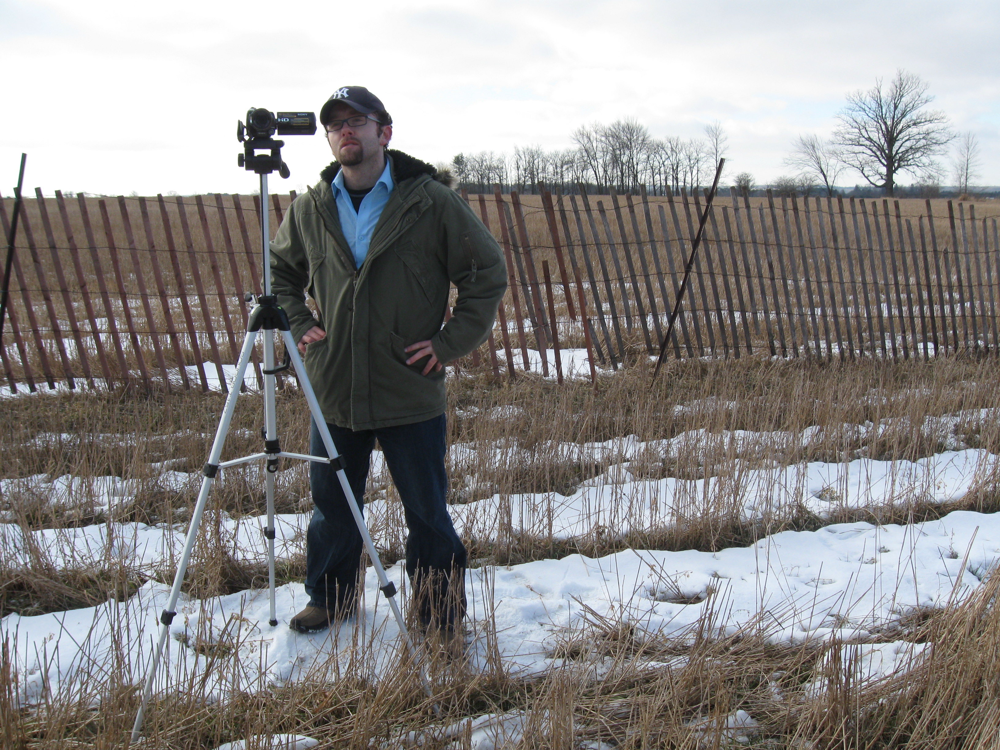 Dave McRae on the set of the short film Limbo