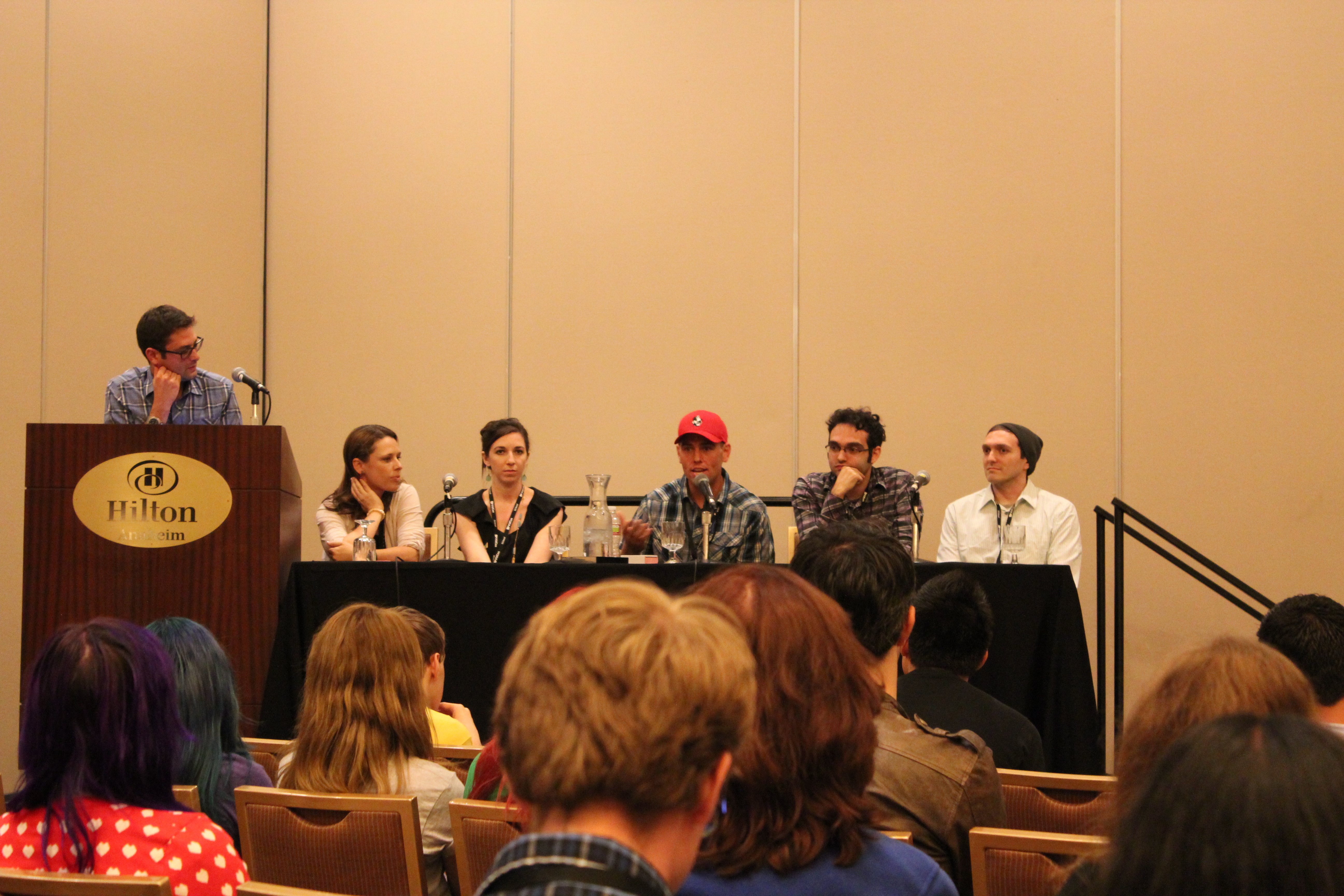 July 1011, 2010 at the Hyatt Regency Century Plaza for VidCon: from left, Kendall Rhodes, Sarah Penna, Shay Carl, The Fine Brothers