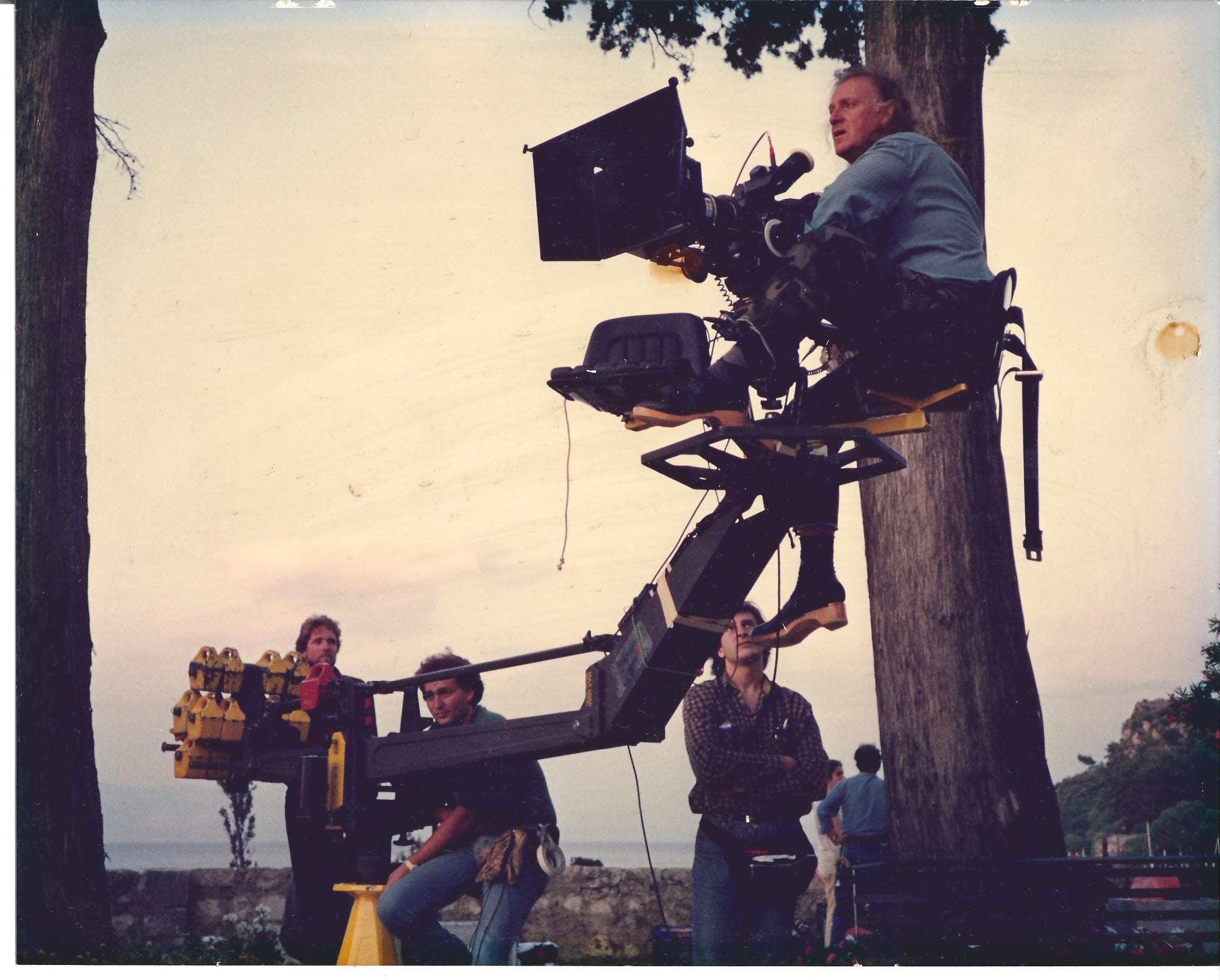 Operating the Camera Crane in Corfu, Greece