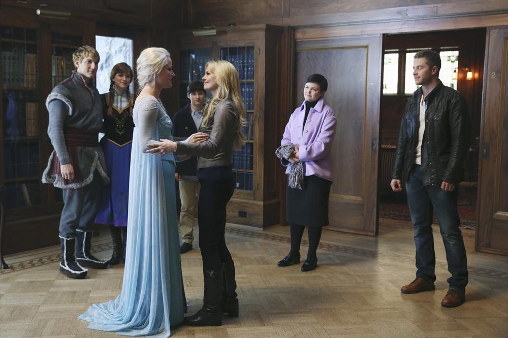 Still of Ginnifer Goodwin, Jennifer Morrison, Josh Dallas, Georgina Haig and Elizabeth Lail in Once Upon a Time (2011)