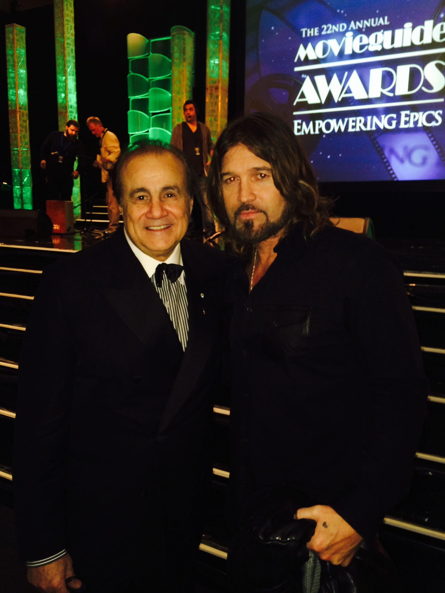 Executive Producer Larry Thompson (L) and Billy Ray Cyrus (R) at the 22nd Annual Movieguide Awards held at the Sierra Ballroom at the Universal Hilton, Universal City, CA on February 7, 2014.