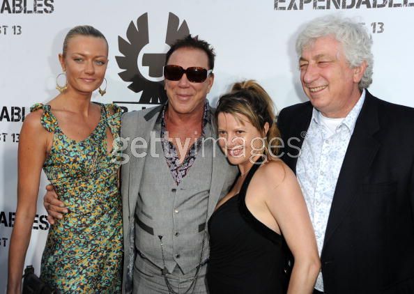 Heidi Jo Markel, Avi Lerner, Mickey Rourke, and Anastasia Makarenko at the Los Angeles premire of The Expendables on August 3, 2010.
