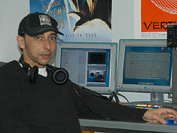 Ash Hasen in the edit bay