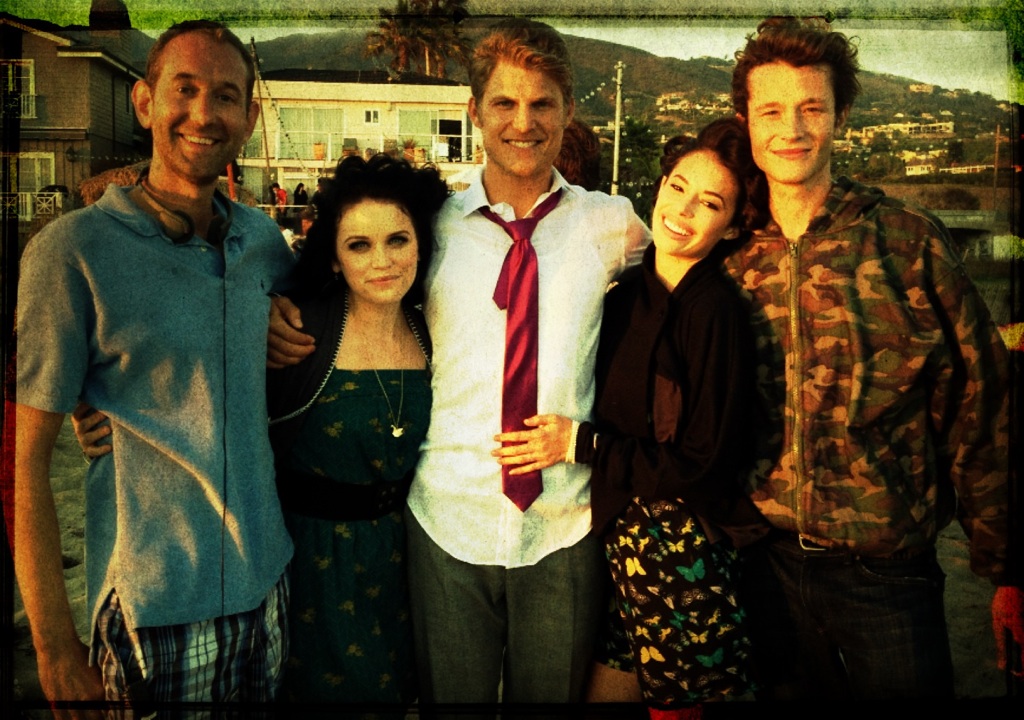 On Set MANTERVENTION. Nick Roux, Travis Van Winkle, Lindsay Pierce, Chloe Bridges