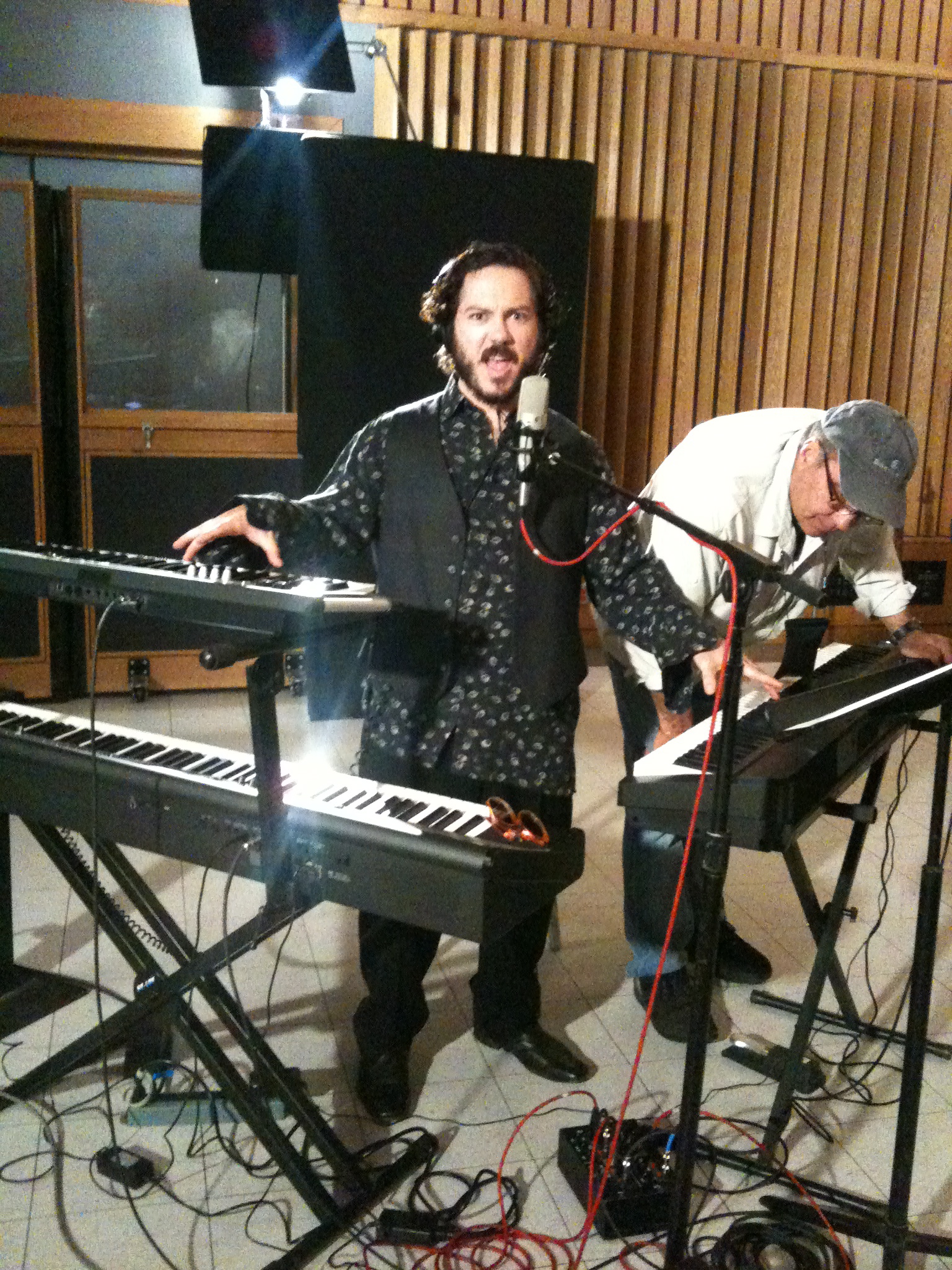 Actor Charlie Pecoraro, on set at the Capitol Records Building, for FIRST BANK commercial