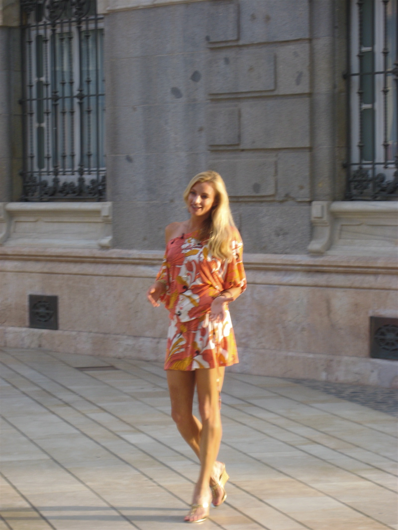 Destination host, Mieke Buchan, on location. Cartagena, Spain. 2008