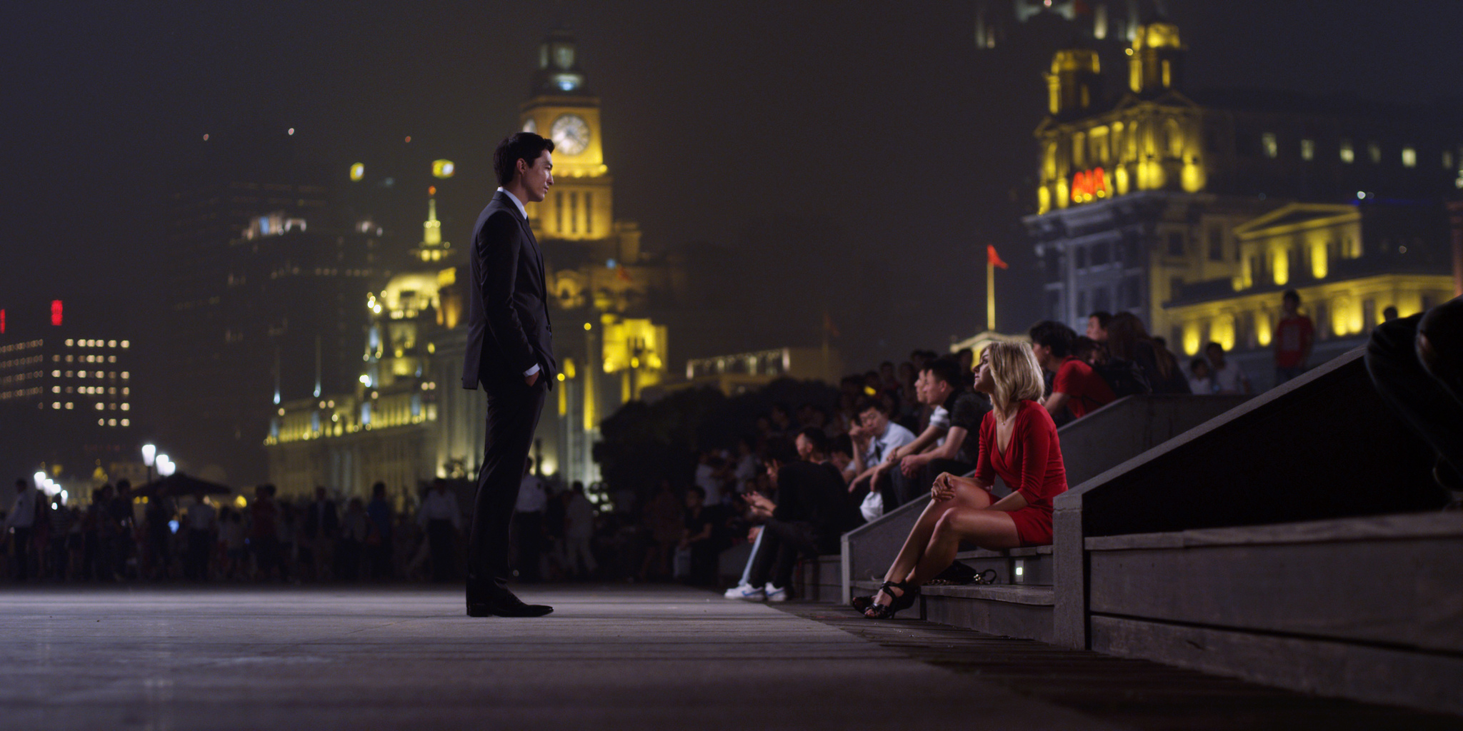 Still of Daniel Henney and Eliza Coupe in Shanghai Calling (2012)