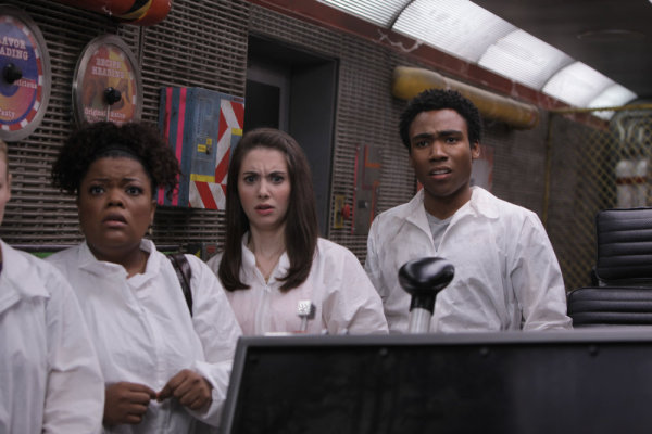 Still of Yvette Nicole Brown, Alison Brie and Donald Glover in Community (2009)