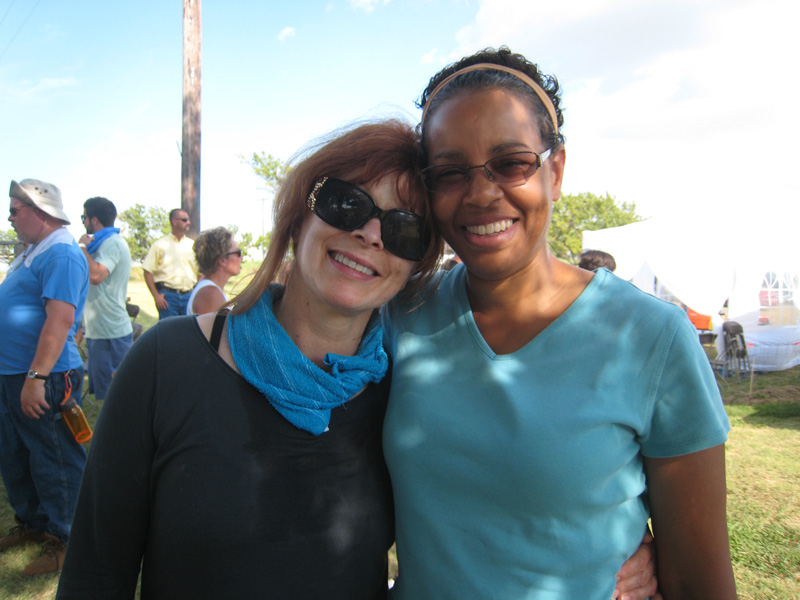 with Frances Fisher on the set of RED WING