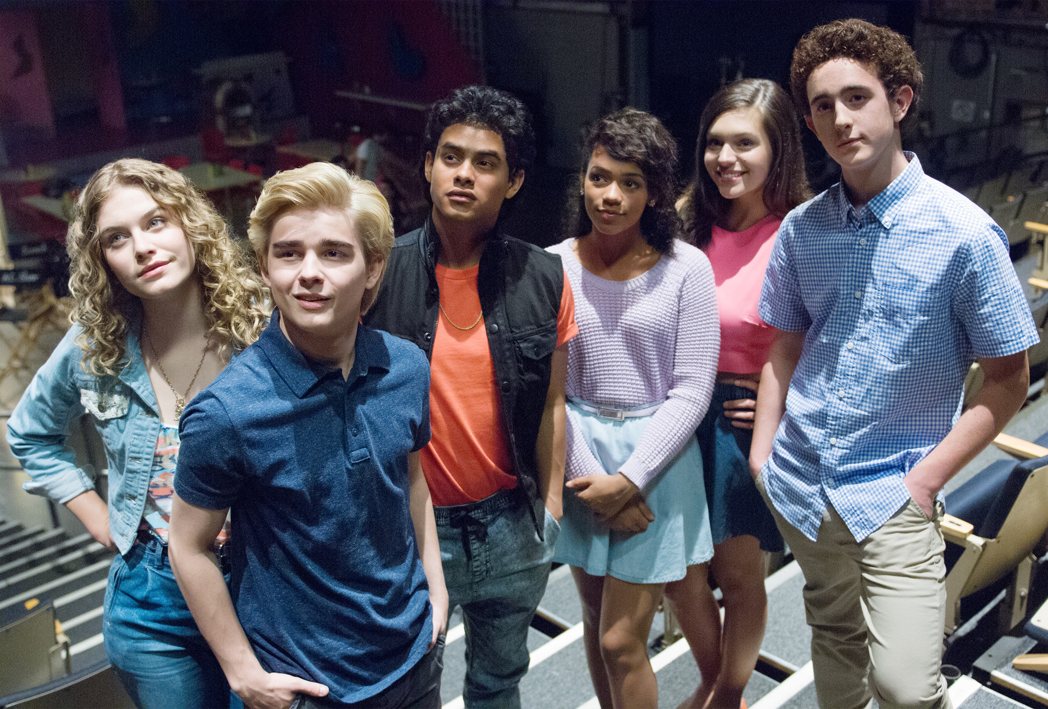 Still of Tiera Skovbye, Dylan Everett, Sam Kindseth, Julian Works, Taylor Russell and Alyssa Lynch in The Unauthorized Saved by the Bell Story (2014)