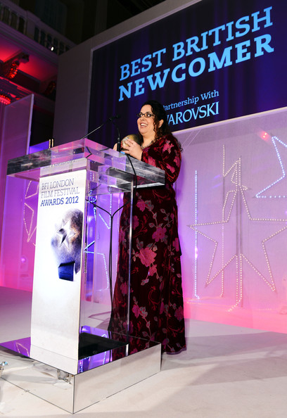 Sally El Hosaini receiving 'Best British Newcomer' at BFI London Film Festival awards, 2012.