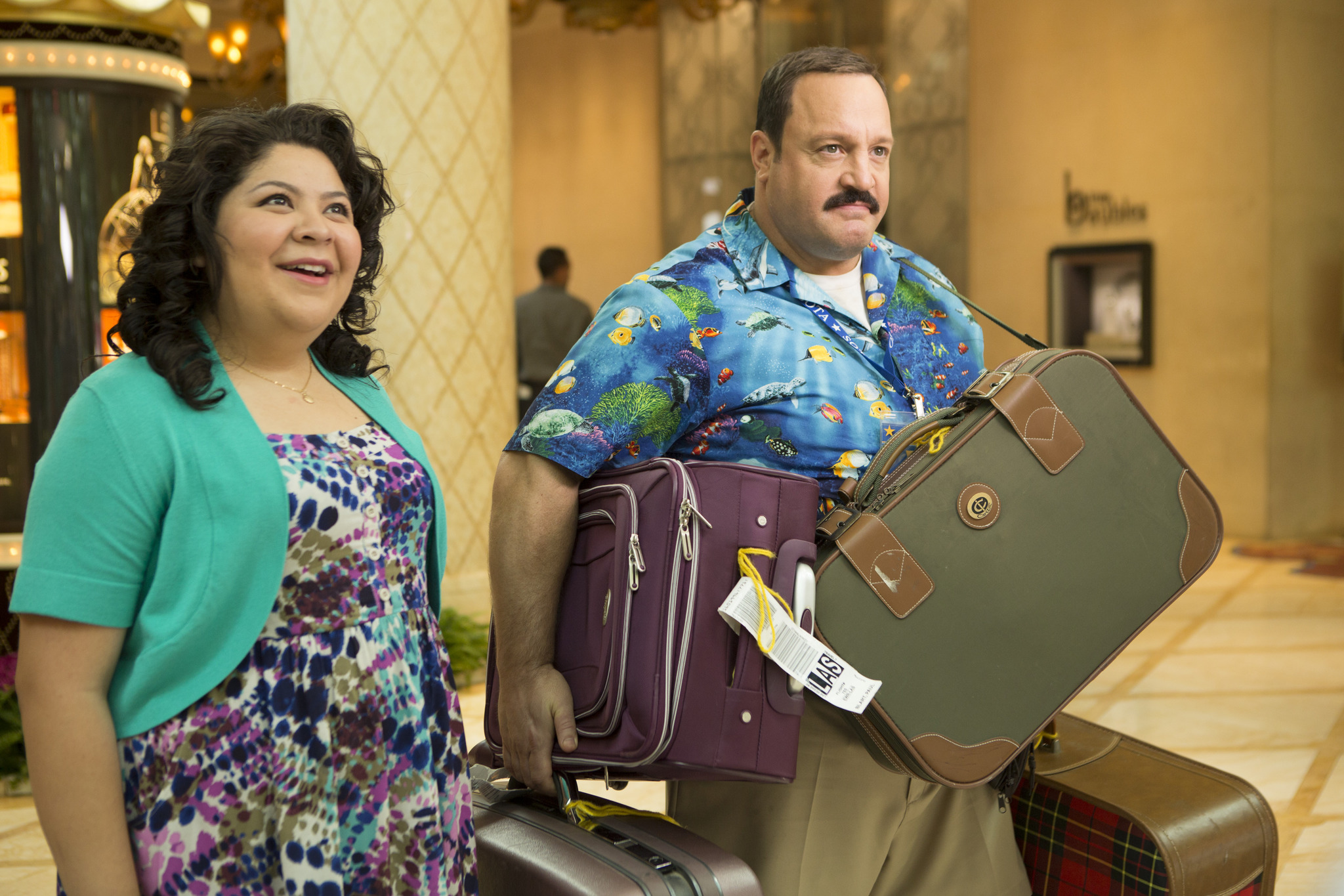 Still of Kevin James and Raini Rodriguez in Paul Blart: Mall Cop 2 (2015)