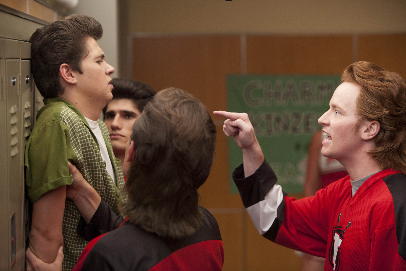 Rock Anthony and Damian McGinty on the set of Glee Season 3 Episode 4