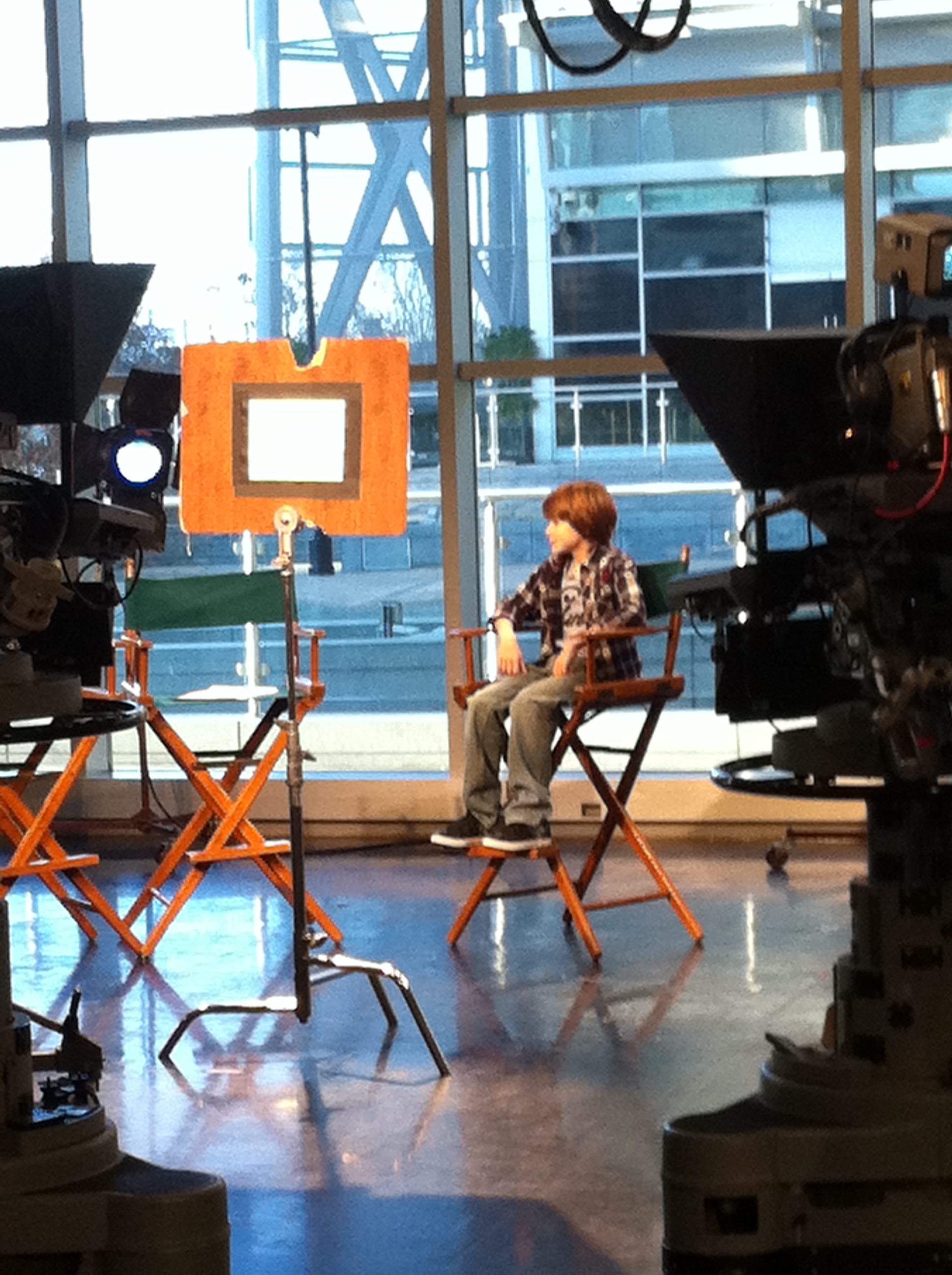 Connor Hill on the set of his TV Talk Show Interview