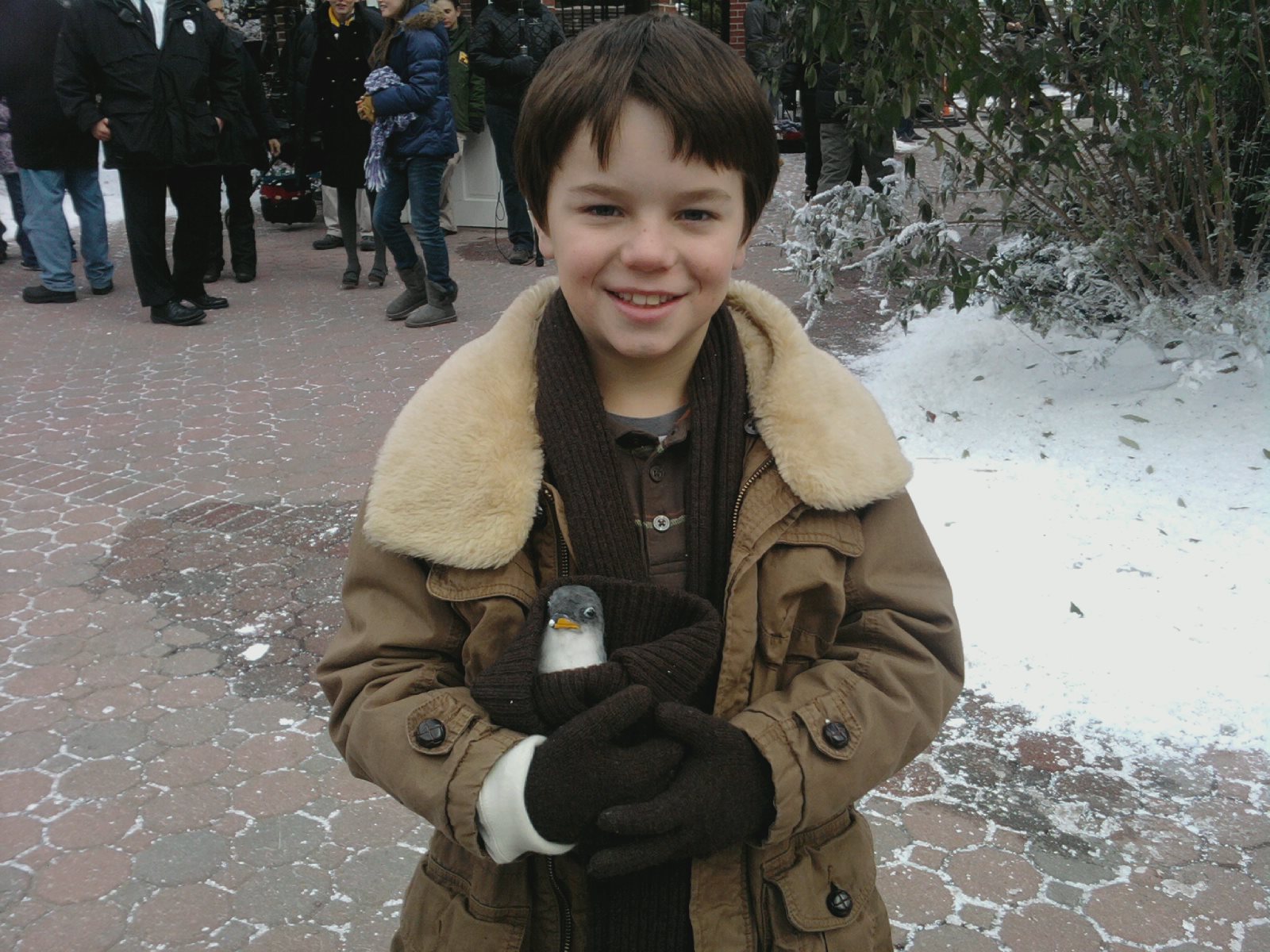 Maxwell on the set of Mr. Poppers Penguins