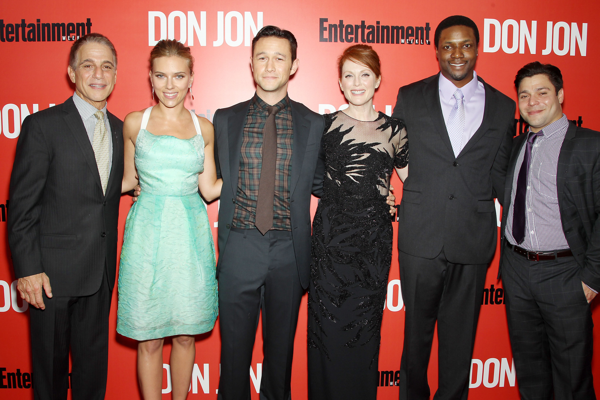 Julianne Moore, Tony Danza, Rob Brown, Joseph Gordon-Levitt, Scarlett Johansson and Jeremy Luc at event of Don Zuanas (2013)