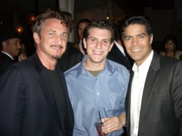 Sean Penn, Dennis Staroselsky, Esai Morales- Tha Mambo Kings opening night