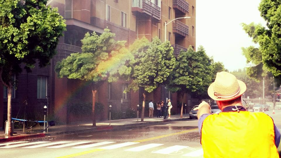 Creating Rainbows downtown LA as a Rainbow SFX Coordinator.