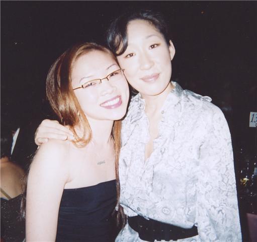 Claire Lanay, Sandra Oh at the WGA Awards Feb 2006