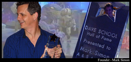 Mark Simon, inducted into the DAVE School (Digital Animation & Visual Effects School) Hall of Fame.