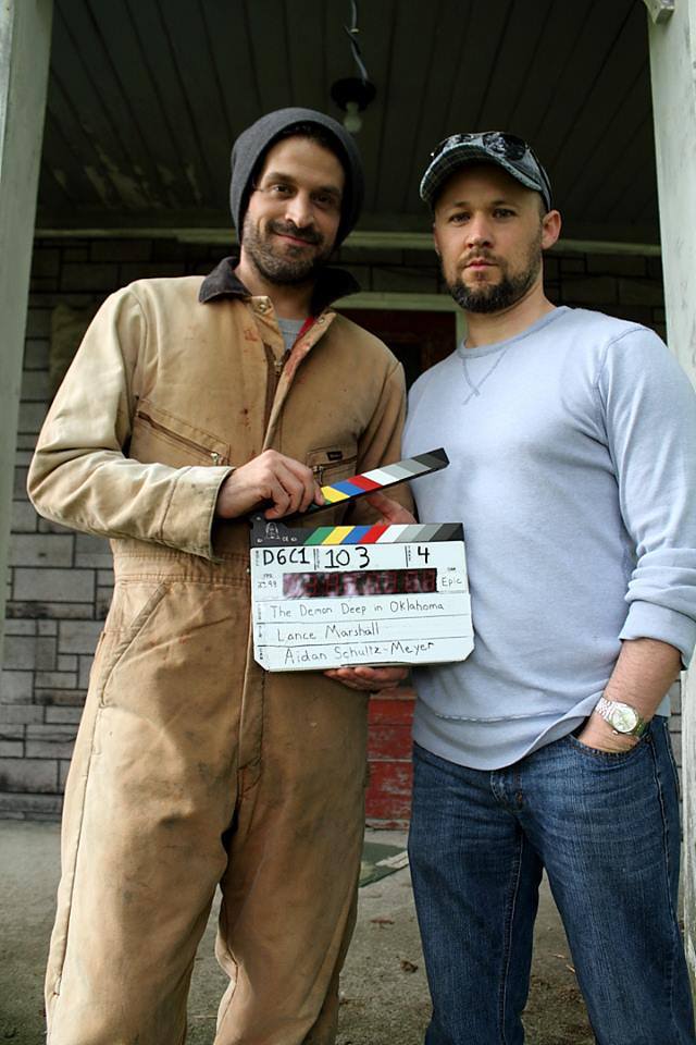 Actor/Writer/Director Lance R. Marshall and Exec. Producer James E. Oxford on the set of 'The Demon Deep in Oklahoma.'