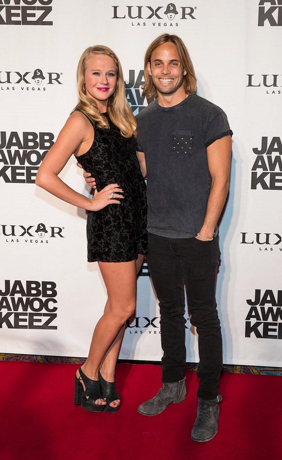 Carrie St. Louis and Justin Mortelliti at the opening night of Jabbawockeez in Las Vegas.