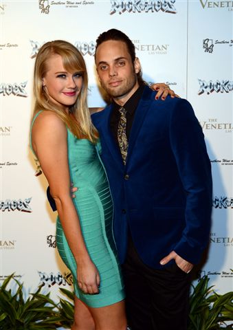 Justin Mortelliti and Carrie St. Louis at the opening night of Rock of Ages at the Venetian in Las Vegas.