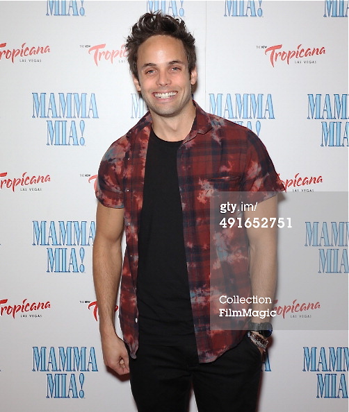 Justin Mortelliti at the opening of Mama Mia! at The Tropicana in Las Vegas.