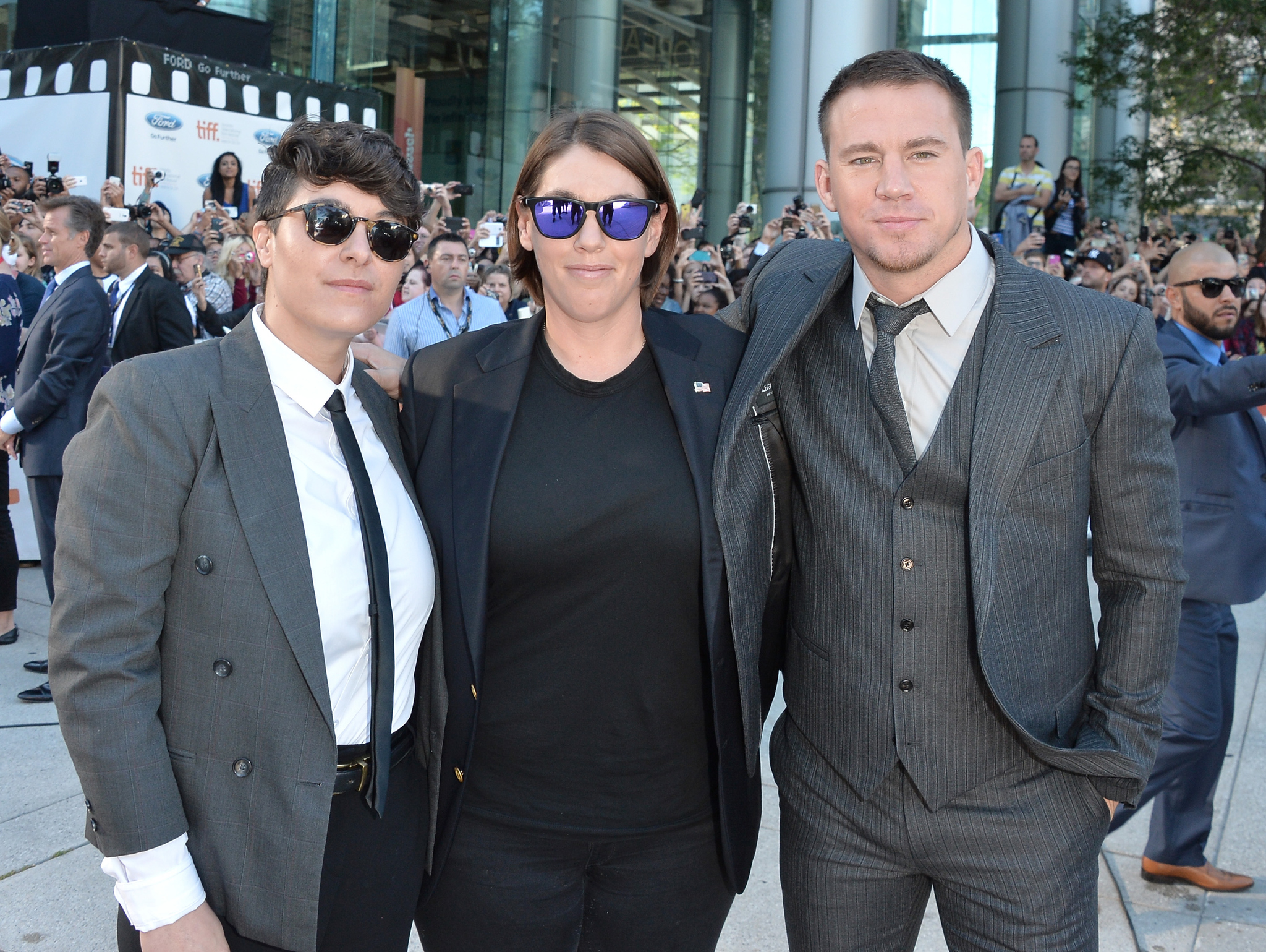 Channing Tatum, Chelsea Barnard and Megan Ellison at event of Foxcatcher (2014)