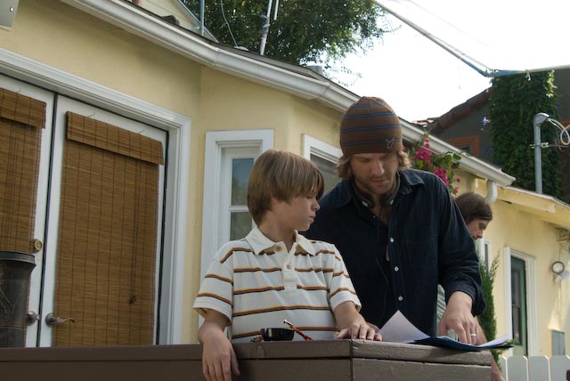 Director David Lisle Johnson discussing a scene with actor Colin Ford.