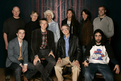 (back row) Gareth DuVall, Carol Neiman, Ella Ingraham, Sarah Ingraham, Ginny Fitzpatrick and Eric Almassy - (front row) Brian Greer, Roger E. Ingraham, director, his father Roger C. Ingraham and Ray Turturro