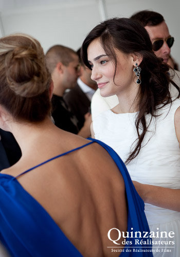 Saadet Aksoy waits for the screening of her film Eastern Plays at the Quinzaine des Realisateurs lounge during the 62nd Cannes Film Festival in May, 2009.