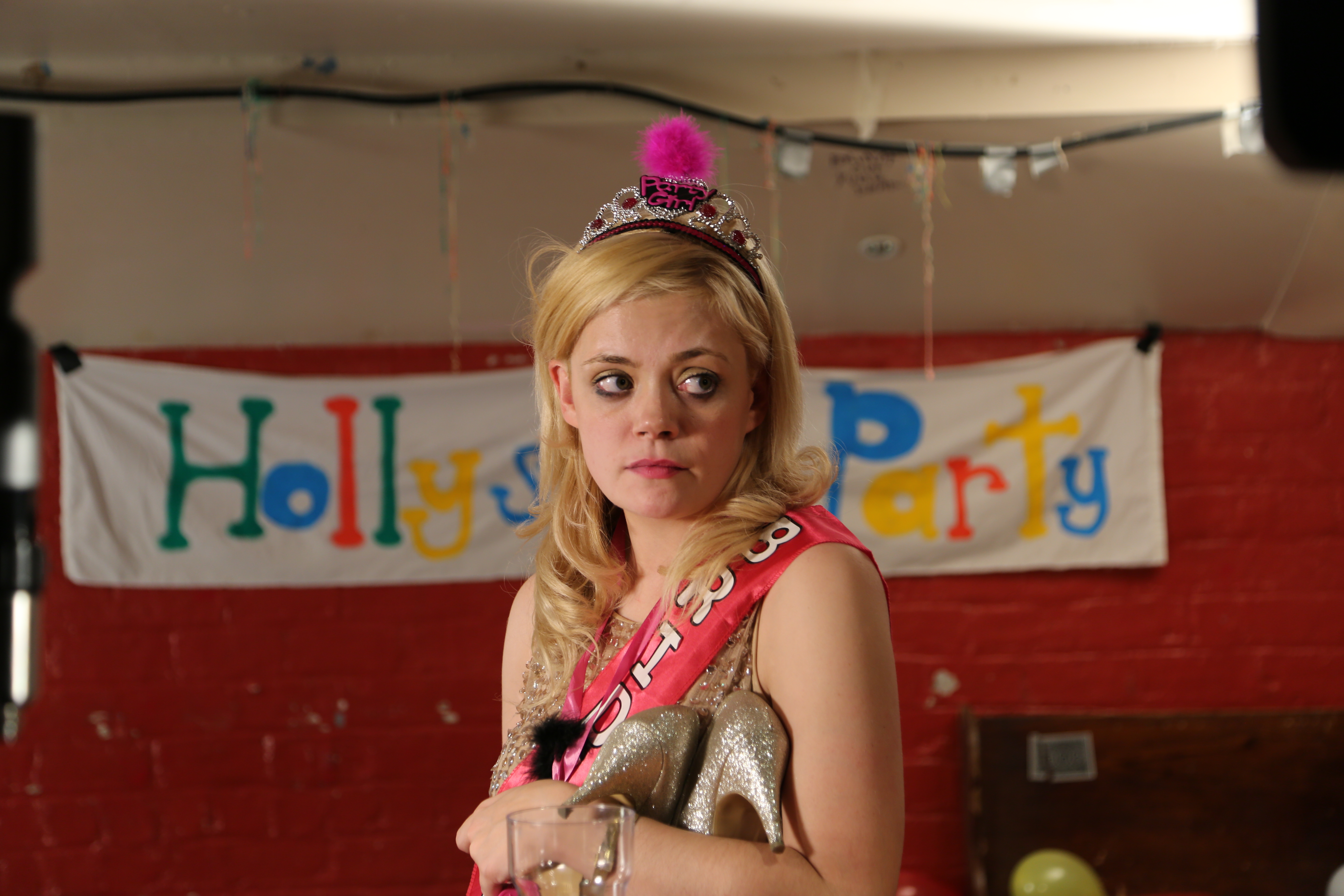 A still from comedy short, HOLLY'S HUNGOVER HEN PARTY.