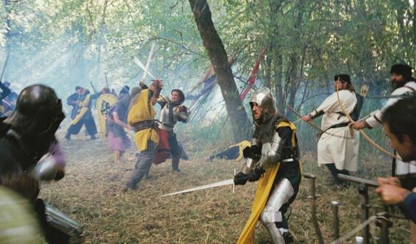 Foreground - longsword fight on the movie 