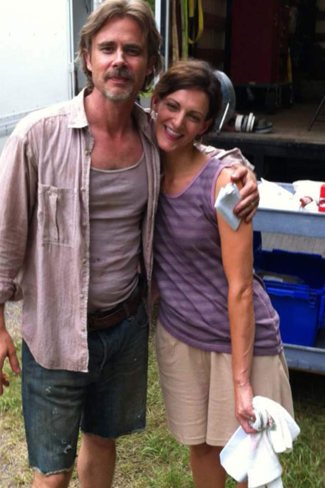 Dodie Brown & Sam Trammell on the set of White Rabbit