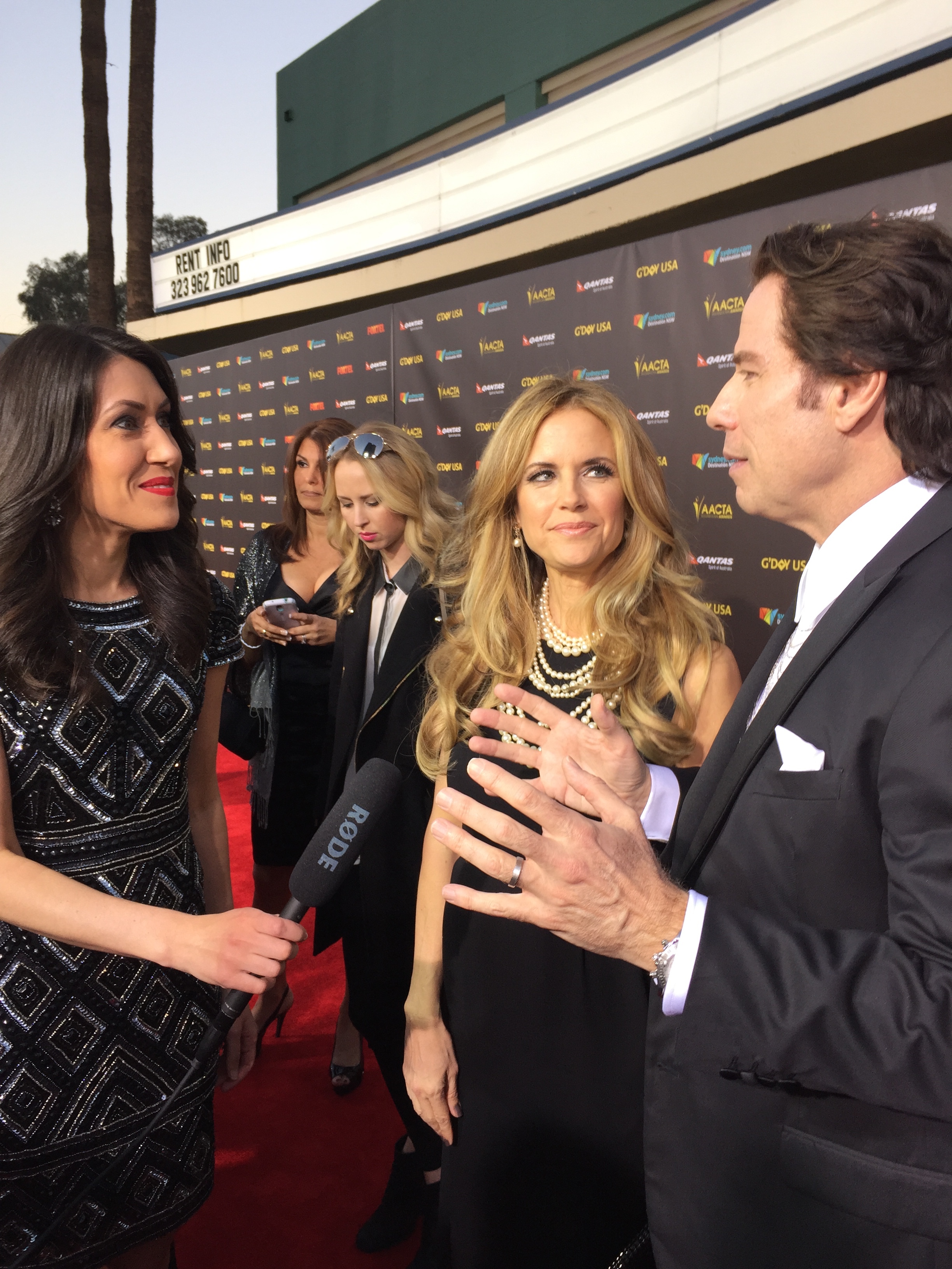 Interviewing John Travolta & Kelly Preston as the Qantas Red Carpet Reporter for G'Day USA LA Gala 2015