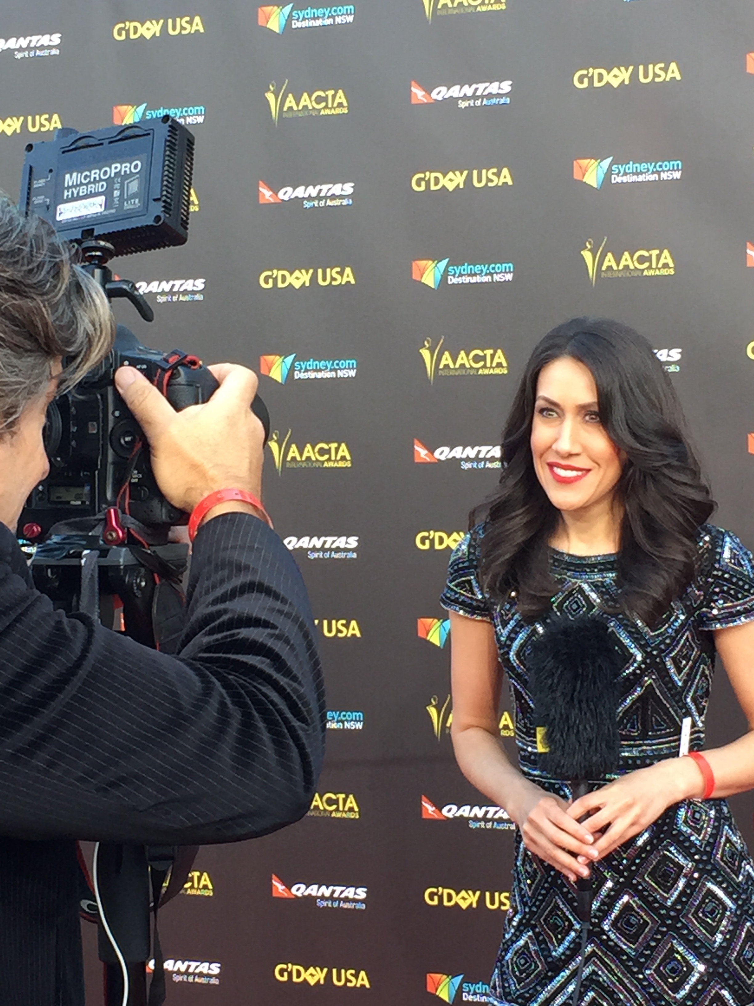 Qantas Red Carpet Reporter for G'Day USA LA Gala 2015