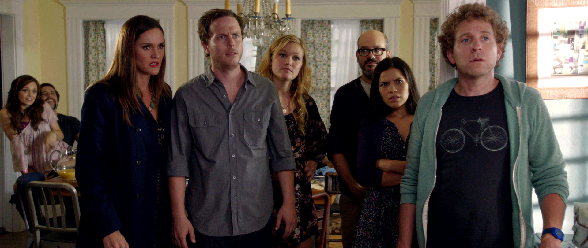 Still of Julia Stiles, Erinn Hayes, David Cross, Rachel Boston, America Ferrera, Todd Berger, Jesse Draper and Jeff Grace in It's a Disaster (2012)