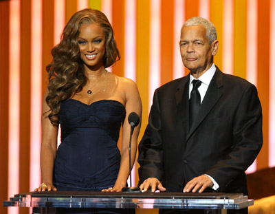 Tyra Banks and Julian Bond