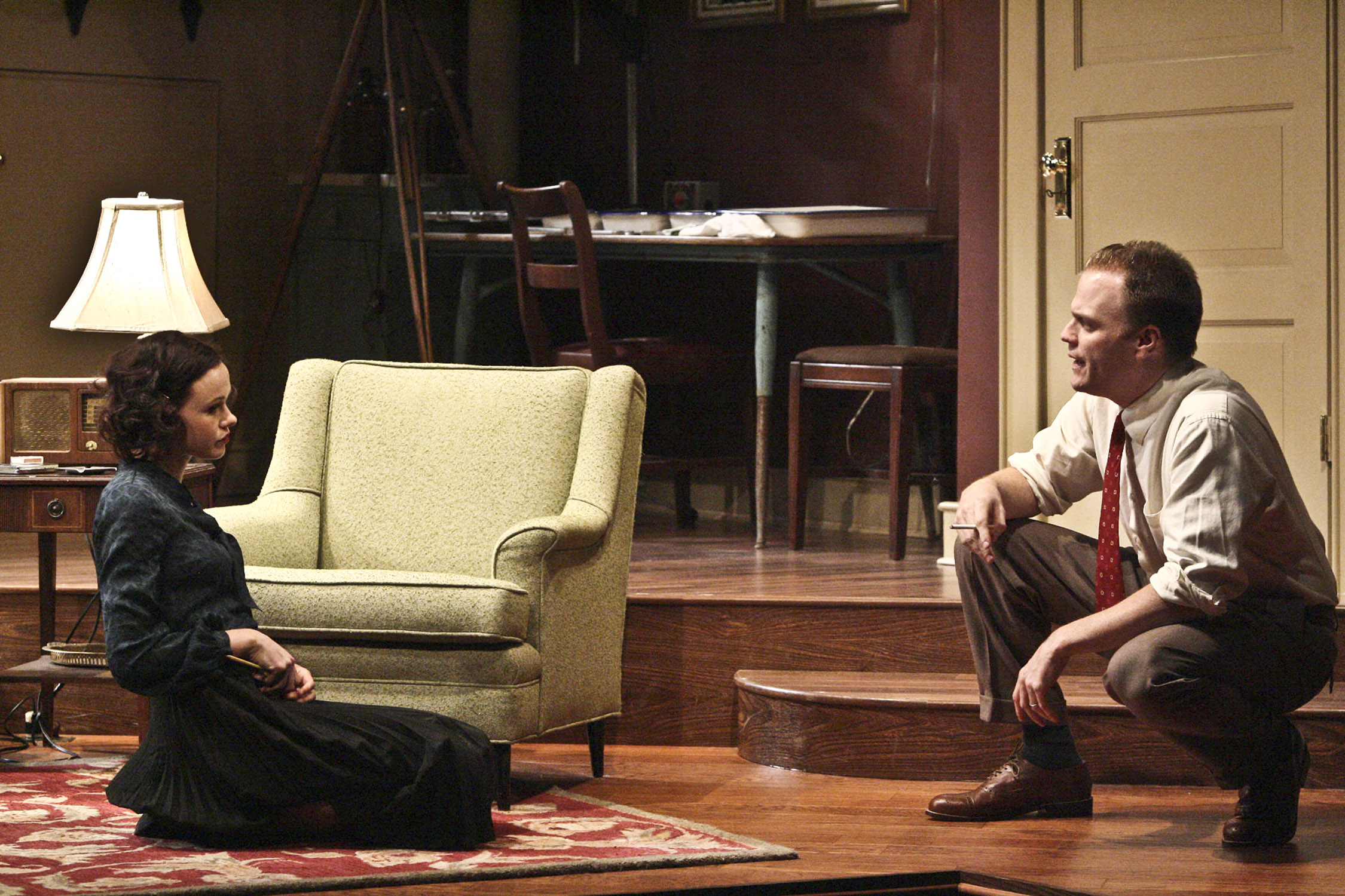 Alison Pill, Matt McTighe, as Susan & Sam Hendrix in Jeffrey Hatcher's world premiere adaptation of Wait Until Dark at Geffen Playhouse.