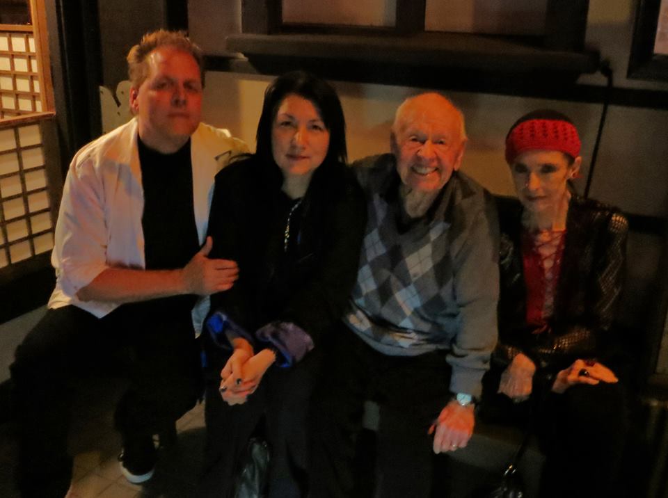 Mickey Rooney with his gal Margaret O'Brien, son Mark Rooney and daughter-in-law Charlene Rooney on Fathers Day 2013