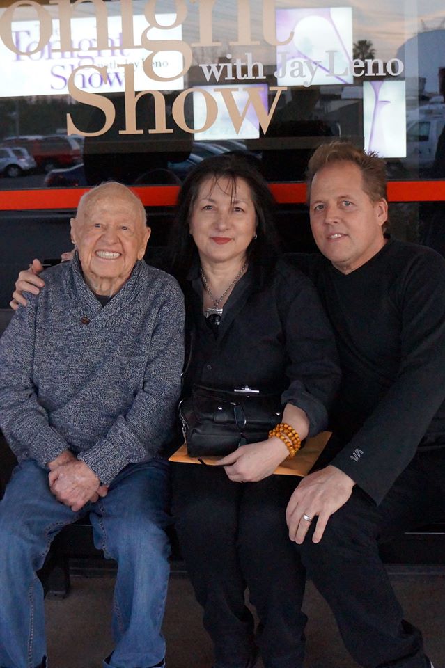 (l to r) Mickey Rooney, daughter-in-law Charlene Rooney and son Mark Rooney.