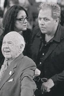 Mickey Rooney, Charlene Rooney and Mark Rooney at Michael Jackson Funeral Service.
