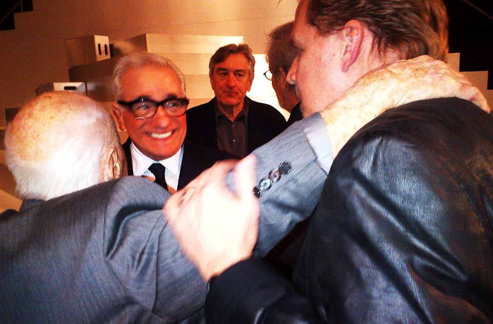 Mickey Rooney and son Mark Rooney with Martin Scorsese, Robert De Niro, Steven Spielberg.