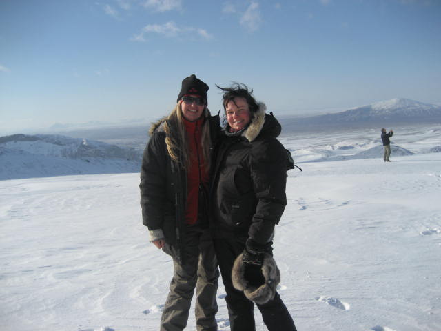 Me and the mad hair&make up artist Aslaug at Langjokull Glacier filming Wrigley's in April 2007